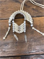 Vintage Native Beaded and Silver Necklace