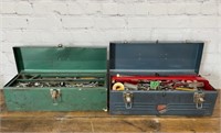 Two Tool Boxes with Hardware and Tools