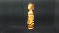 18" Hand Carved Tiki Wood Totem