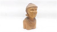 Carved Wood Bust of an African Woman