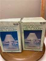 glass oil lamps lot of 2 nos