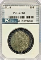 1921-S Morgan Silver Dollar PCI MS-63 - Toning