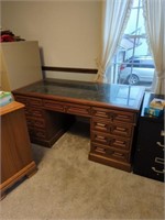 Marble inlaid top desk 60in wide 30in deep 30in