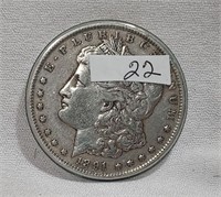 1891-CC Spitting Eagle Silver Dollar F