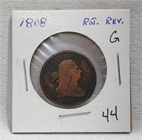 1808 Rotated Reverse Half Cent G-Cleaned