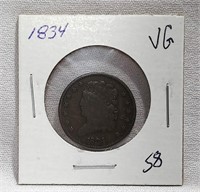 1834 Half Cent VG
