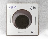 1850 Half Cent VG-Porous