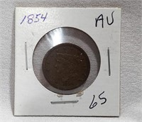 1854 Half Cent AU