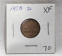 1858 Flying Eagle Cent S.L. XF-Cleaned