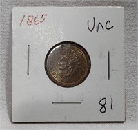 1865 Cent (Fancy 5) Unc.