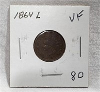1864-L Cent VF