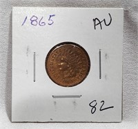 1865 Cent (Fancy 5) AU