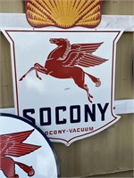 SOCONY GAS DOUBLE SIDED PORCELAIN SIGN