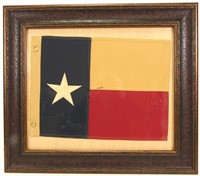FRAMED HAND STITCHED TEXAS FLAG