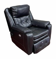 BLACK LEATHER RECLINING CHAIR