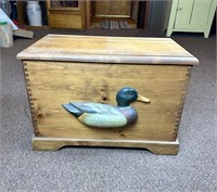 Dovetailed Wooden Box w/ Duck