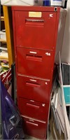 Steel red file cabinet 5 drawer