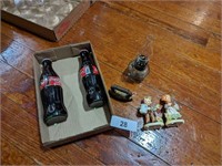 Small Oil Lamp, (2) Coca Cola Bottles &