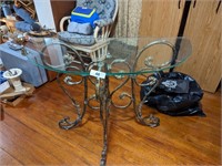 Glass Top Rod Iron Table
