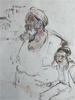 "Father & Son" By Ira Moskowitz Drawing