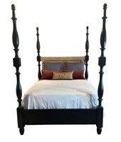 Queen Four Post Bed w/ Seagrass Headboard