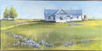 D. Clarkson "Country Home, Bluebonnets" Painting