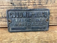 Builders Plate Goodwin-Alco 4817