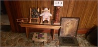 Antique Shelf- Footstool- Doll Rockers