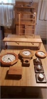 Clocks- Barometer- Wooden Racks