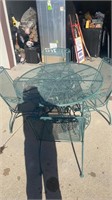 Outdoor iron table and chairs