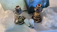 Silver plated lamp set