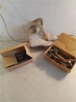 Vintage roller skates and ice skates