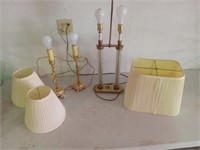 Three lamps with shades