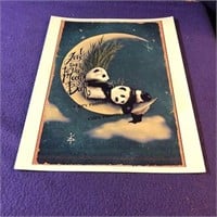 Pandas Bears on moon see photo 8.5x11