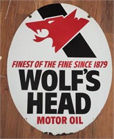 "Wolf's Head" Double-Sided Metal Sign