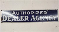 "Dealer Agency" Single-Sided Porcelain Sign