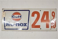 "Gulf No-Nox" Double-Sided Metal Price Sign