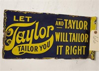 "Taylor" Double-Sided Porcelain Sign