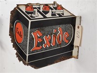 "Exide" Double-Sided Metal Flange Sign