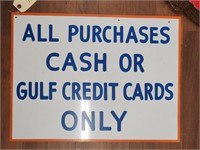 "Gulf" Single-Sided Metal Payment Sign