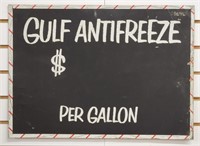 "Gulf Antifreeze" Single-Sided Tin Chalkboard Sign