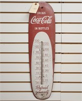 "Drink Coca-Cola" Single-Sided Metal Thermometer