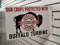 "Buffalo Turbine" 2-Sided Porcelain Flange Sign