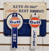 "Gulf" Single-Sided Metal Restroom Keys Sign
