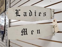 "Men" & "Ladies" 2-Sided Metal Flange Signs