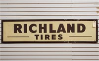 "Richland Tires" Single-Sided Embossed Metal Sign