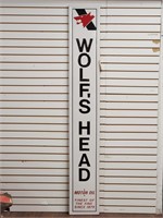 "Wolf's Head" Single-Sided Embossed Metal Sign