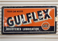 "Gulflex" Single-Sided Embossed Metal Sign