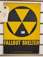 2"Fallout Shelter" Single-Sided Metal Sign