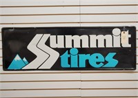"Summit Tires" Single-Sided Embossed Metal Sign
